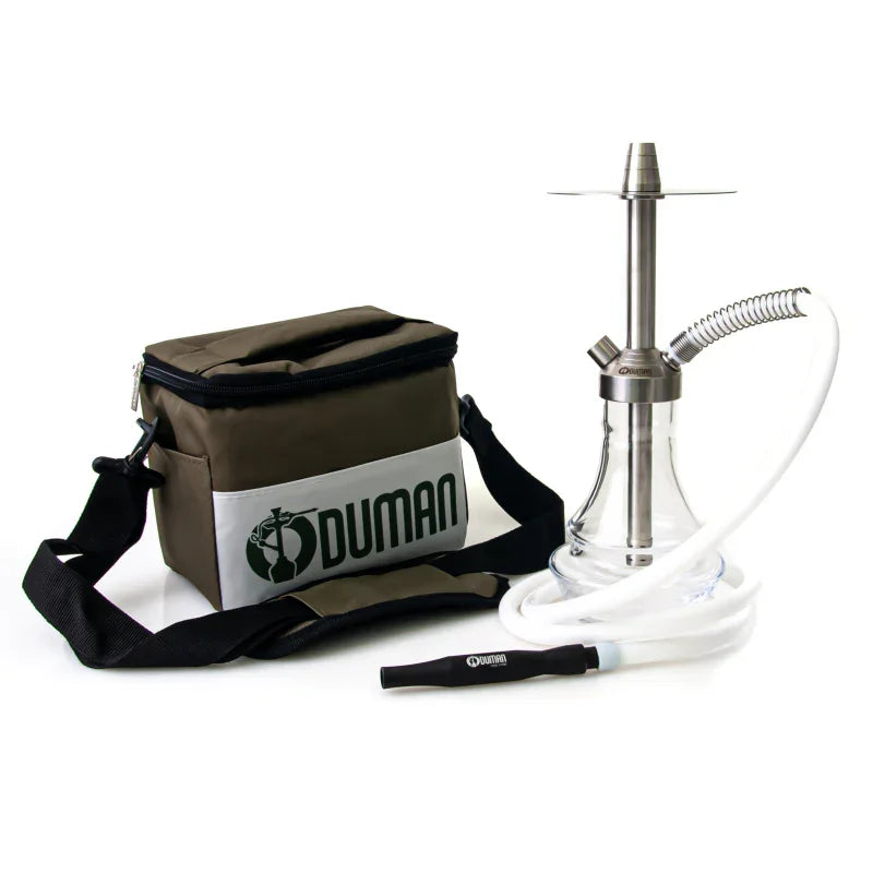 Oduman Gusto XS hookah 31 centimeter met roestvrij stalen frame en glazen vaas