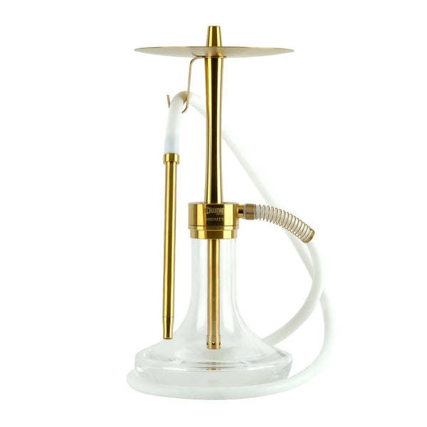 Oduman Infinity gouden waterpijp van 45 cm met doorzichtige vaas