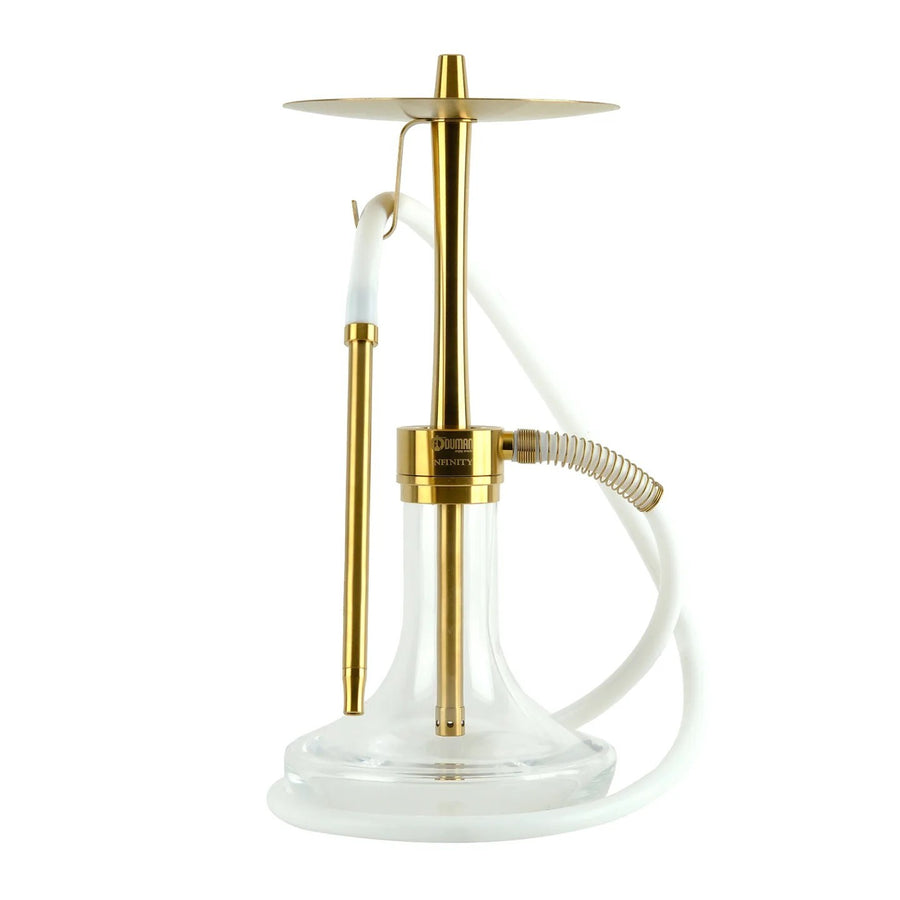 Oduman Infinity gouden waterpijp van 45 cm met doorzichtige vaas