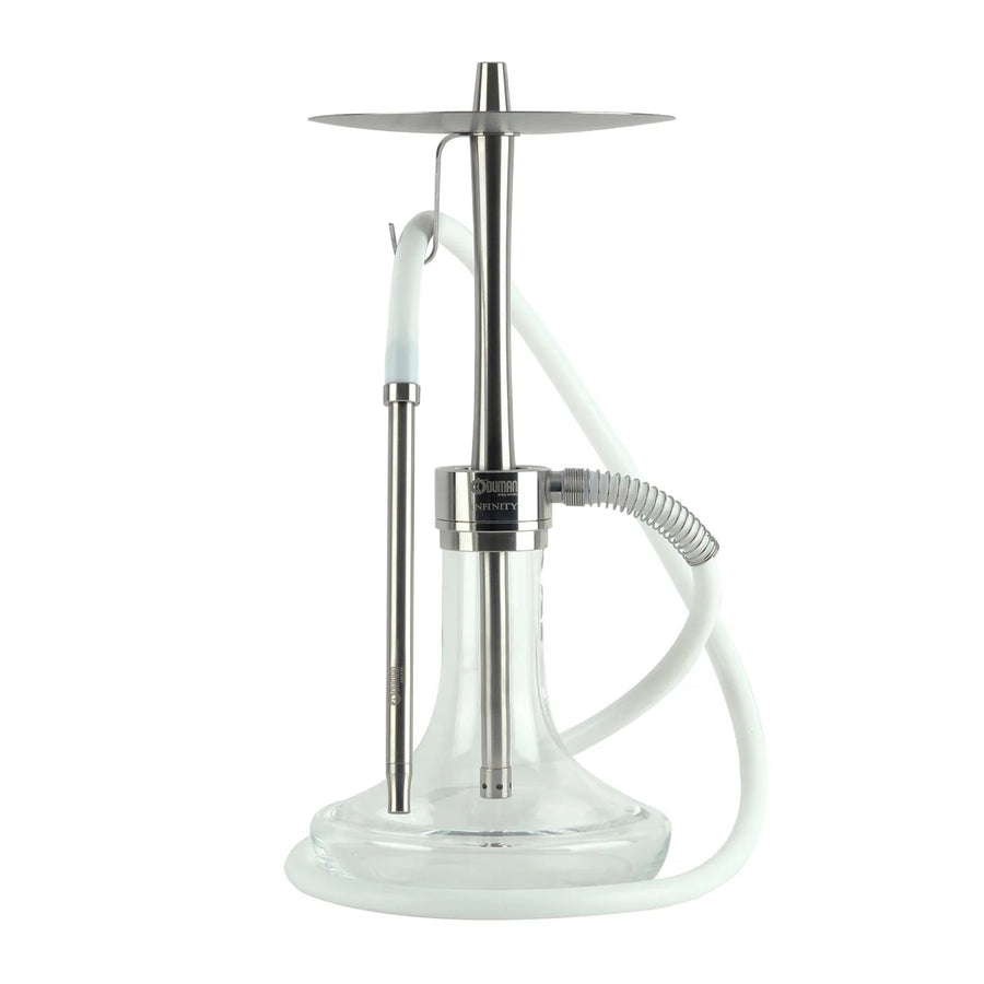 Oduman Infinity waterpijp van 45 cm met doorzichtige vaas en witte slang