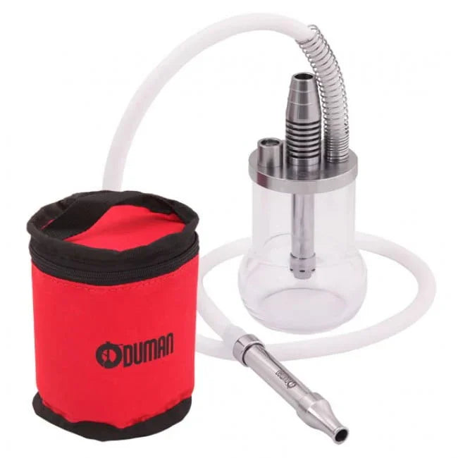 Oduman Micro hookah 18 cm met handgeblazen glas en roestvrij stalen afwerking