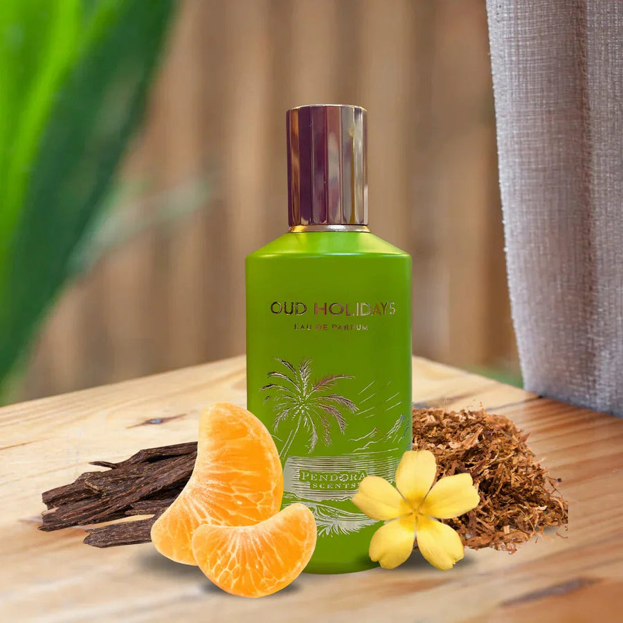 Pendora Scents Oud Holidays parfumflesje met oud, amber en musk