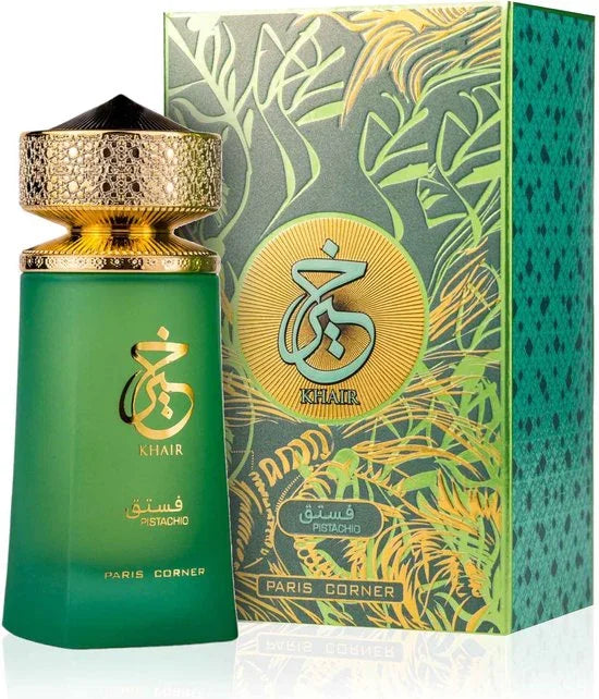 Paris Corner Khair Pistachio parfum met pistache, vanille en amber