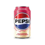 Blik Pepsi Strawberry Cream 330ml, limited edition drankje met aardbei-roomsmaak