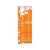 Blikje Red Bull Apricot Edition met fruitige abrikoos-aardbeismaak