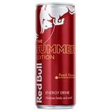 Blikje Red Bull Peach Edition 250ml met fruitige perzikaroma