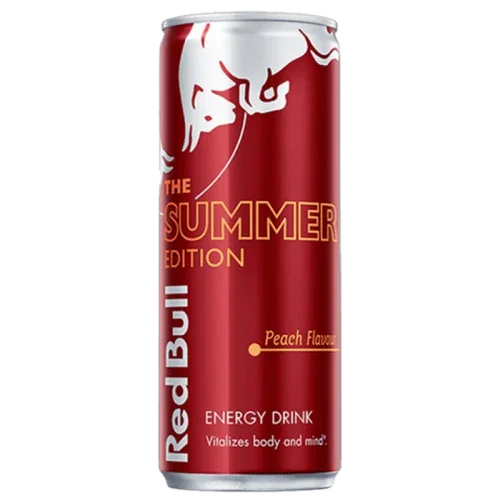 Blikje Red Bull Peach Edition 250ml met fruitige perzikaroma