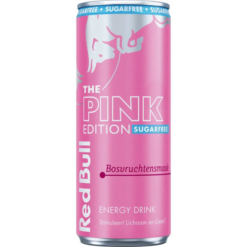 Blikje Red Bull Pink Edition Sugarfree met bosvruchtensmaak
