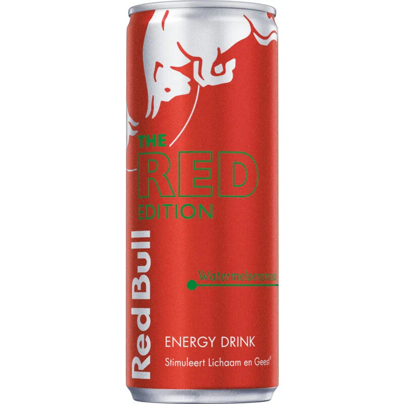 Red Bull Red Edition blikje 250ml met frisse watermeloensmaak, energy drink