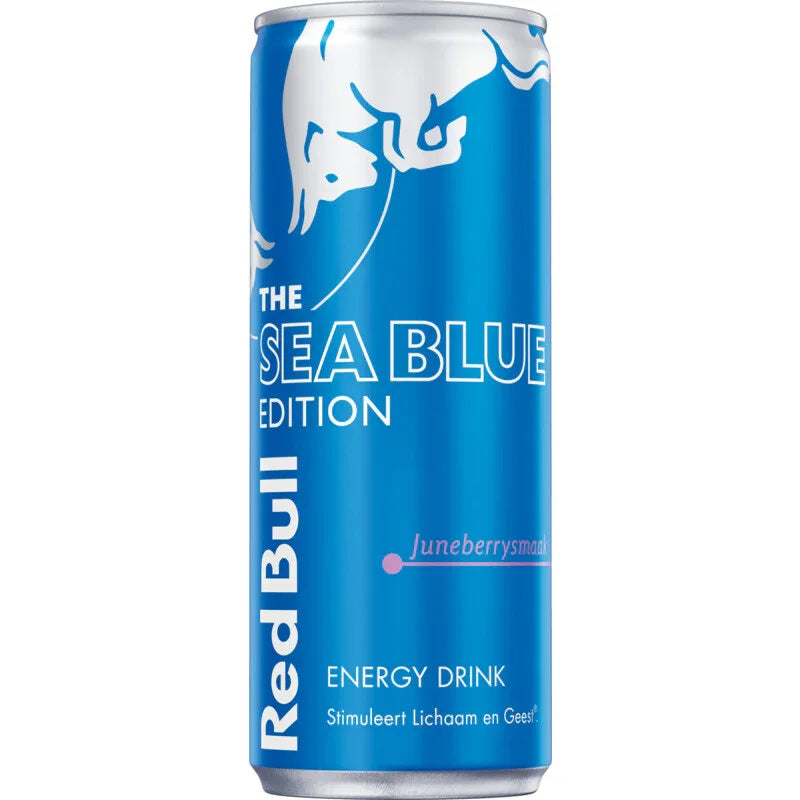 Blikje Red Bull Sea Blue Juneberry 250ml, limited edition smaak