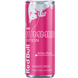 Blikje Red Bull White Peach Edition 250 ml met frisse witte perziksmaak