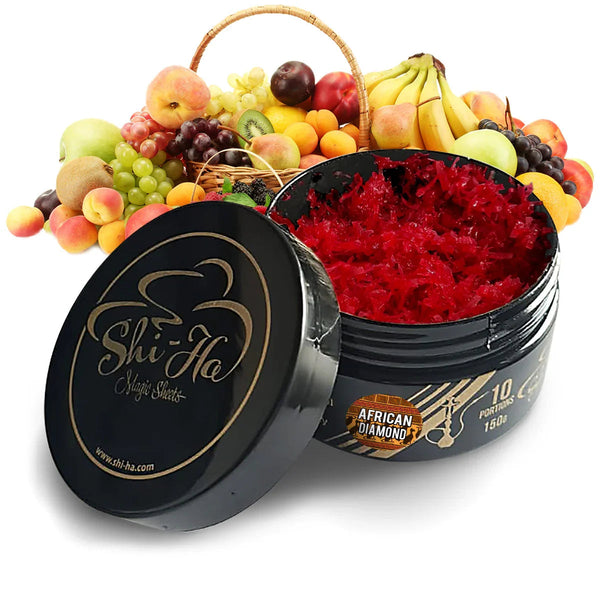 Shi-Ha African Diamond 150 gram nicotinevrije waterpijp tabak met bosvruchten, citrus en mint