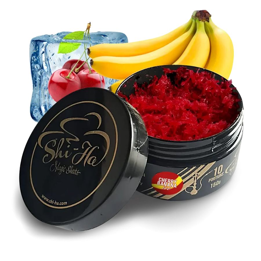 Shi-Ha Cherry Banana 150gr waterpijp smaak kersen en banaan zonder nicotine
