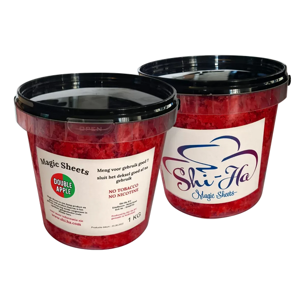 Shi-Ha Double Apple hookah tabak van 1 kilo, nicotinevrij alternatief voor Al Fakher Two Apples