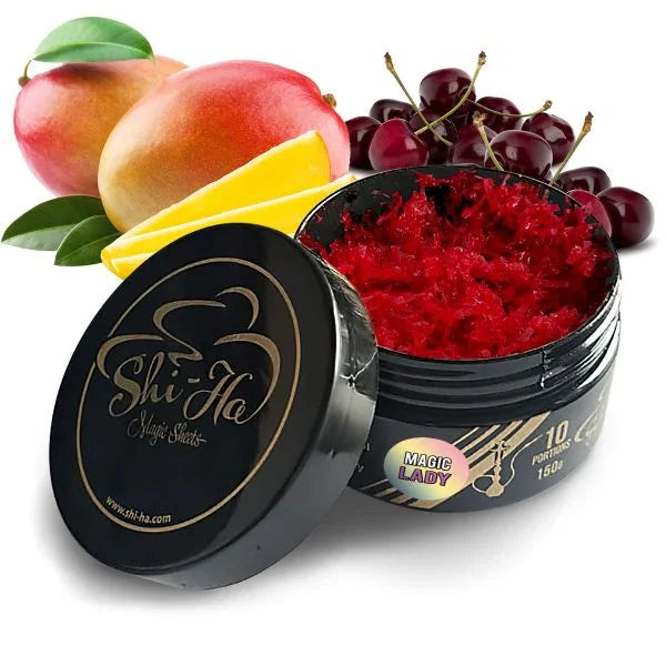 Pot Shi-Ha Magic Lady 150g nicotinevrije waterpijp tabak met meloen, mango en munt