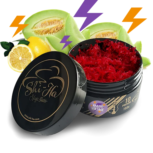 Pot Shi-Ha Magic Voltage 150gr nicotinevrije hookah tabak, fruitig en romig