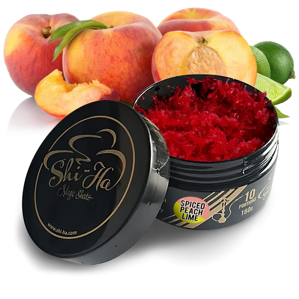 Shi-Ha Spice Peach Lime waterpijp tabak 150gr zonder nicotine, smaakalternatief voor Serbetli
