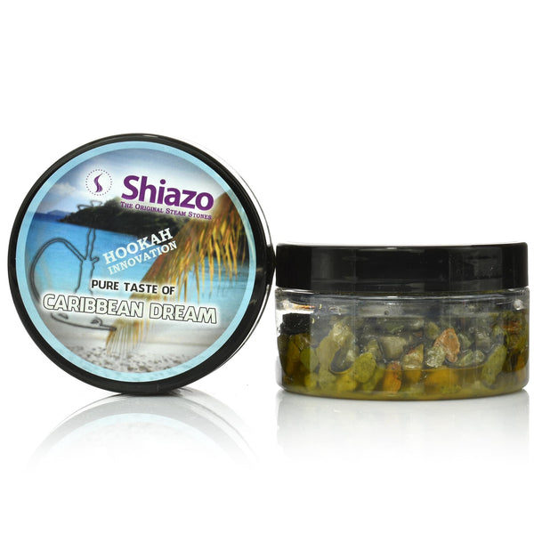 Jar of Shiazo Caribbean Dream steam stones, 100 grams of fruity blend without nicotine