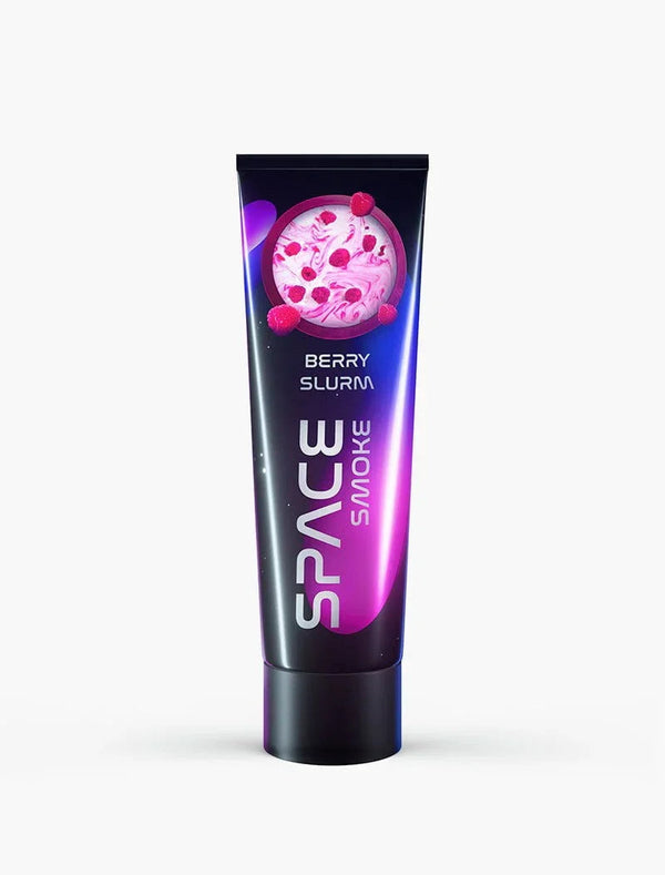 Space Smoke Berry Slurm 125gr waterpijp pasta tube Basic Line framboos aardbei botercrème, vooraanzicht