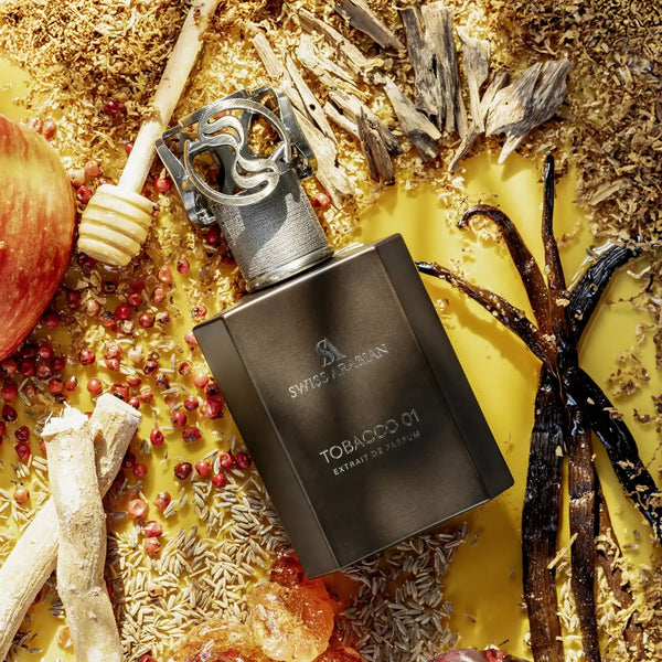 Fles Swiss Arabian Tobacco 01 eau de parfum met hout- en musknoten