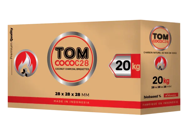 Tom Coco C28 kokoskolen 20 kg verpakking voor de waterpijp