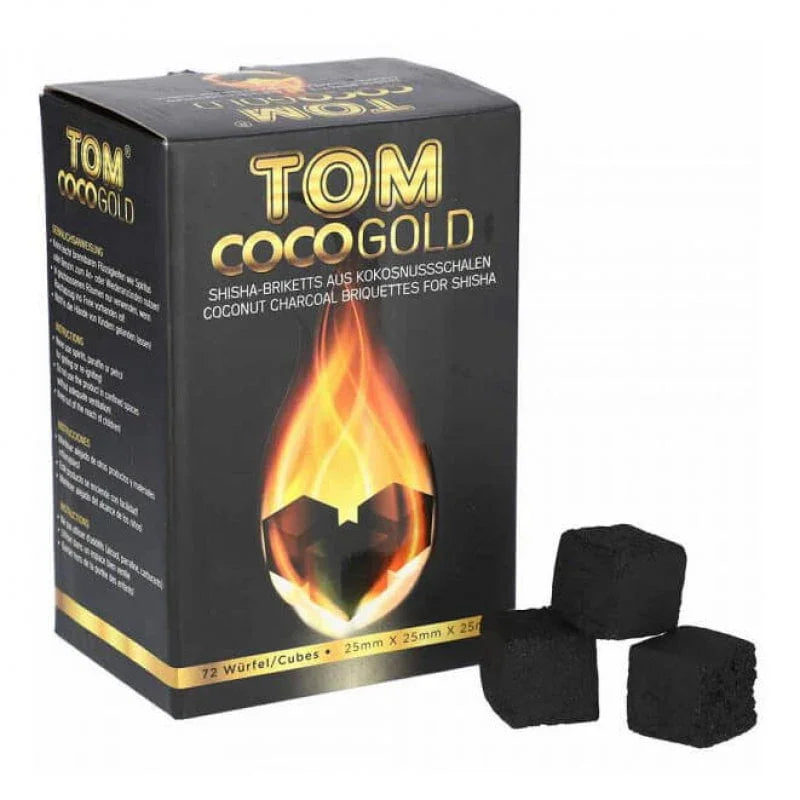 Tom Coco Gold 25mm kokoskolen 1 kg voor de waterpijp, geur- en smaakvrij