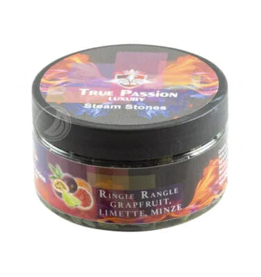 True Passion Ringle Rangle steam stones 120 gram, fruitig-zoete tabaksvrije shisha smaak
