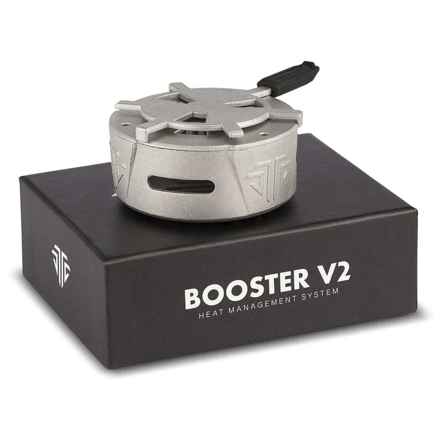 Tsar Booster V2 HMD geplaatst op een waterpijp tabakskop