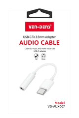USB-C naar 3.5mm audio adapter voor oortjes op smartphone en tablet