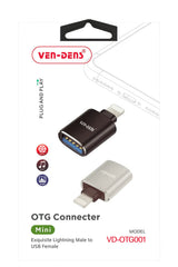 Ven-Dens Lightning OTG-adapter voor iPhone en iPad, compact en plug-and-play