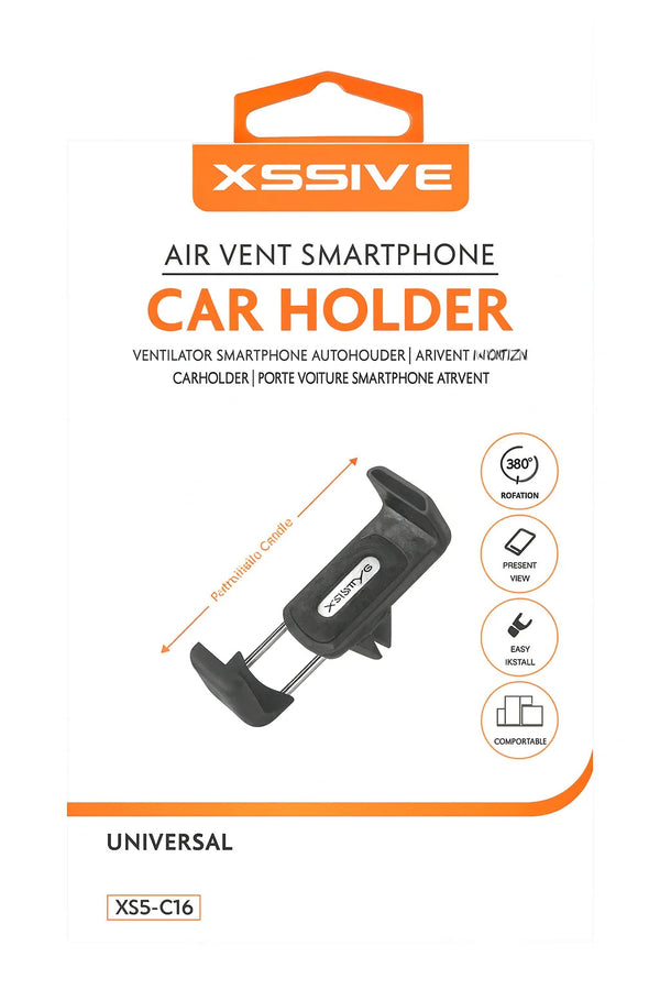 Xssive telefoonhouder aan ventilatierooster, 360 graden draaibaar voor smartphone