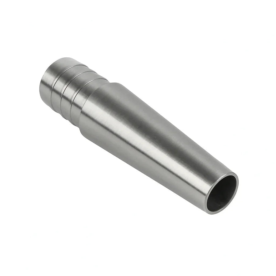 Zilveren kunststof slangadapter voor waterpijp met antislip grip, universeel toepasbaar
